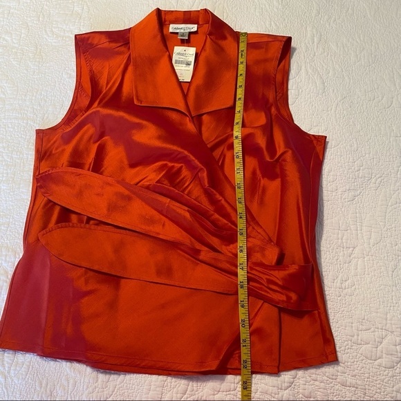 Coldwater Creek NWT 100% Silk Wrap Side Tie Top - M - Picture 12 of 13